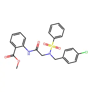 methyl 2-{[N-(4-chlorobenzyl)-N-(phenylsulfonyl)glycyl]amino}benzoate structure