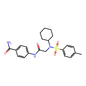4-[[2-[Cyclohexyl-(4-methylphenyl)sulfonylamino]acetyl]amino]benzamide structure
