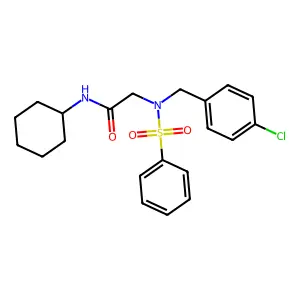 2-[benzenesulfonyl-[(4-chlorophenyl)methyl]amino]-N-cyclohexylacetamide structure