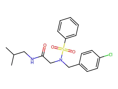 2-[benzenesulfonyl-[(4-chlorophenyl)methyl]amino]-N-(2-methylpropyl)acetamide structure