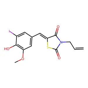 3-Allyl-5-(4-hydroxy-3-iodo-5-methoxybenzylidene)-1,3-thiazolidine-2,4-dione structure