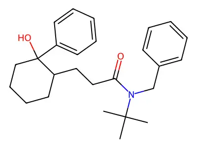 N-benzyl-N-(tert-butyl)-3-(2-hydroxy-2-phenylcyclohexyl)propanamide structure