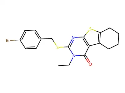 2-((4-Bromobenzyl)thio)-3-ethyl-5,6,7,8-tetrahydrobenzo[4,5]thieno[2,3-d]pyrimidin-4(3H)-one structure