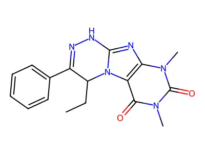 4-Ethyl-7,9-dimethyl-3-phenyl-1,4-dihydropurino[8,7-c][1,2,4]triazine-6,8-dione structure