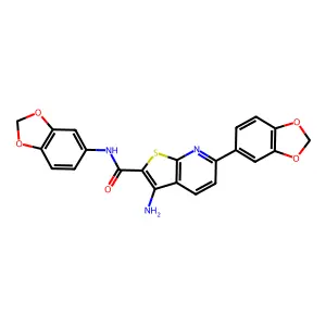 3-amino-N,6-bis(1,3-benzodioxol-5-yl)thieno[2,3-b]pyridine-2-carboxamide structure