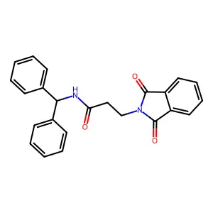 N-benzhydryl-3-(1,3-dioxoisoindol-2-yl)propanamide structure