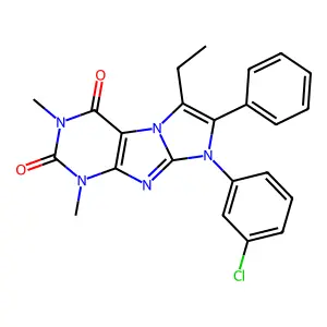 6-(3-Chlorophenyl)-8-ethyl-2,4-dimethyl-7-phenylpurino[7,8-a]imidazole-1,3-dione structure