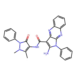2-amino-N-(1,5-dimethyl-3-oxo-2-phenyl-2,3-dihydro-1H-pyrazol-4-yl)-1-phenyl-1H-pyrrolo[2,3-b]quinoxaline-3-carboxamide structure