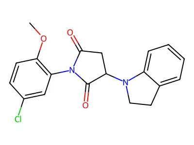 1-(5-chloro-2-methoxyphenyl)-3-(2,3-dihydro-1H-indol-1-yl)pyrrolidine-2,5-dione structure
