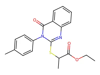 Ethyl 2-[3-(4-methylphenyl)-4-oxoquinazolin-2-yl]sulfanylpropanoate structure