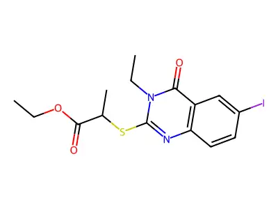 Ethyl 2-(3-ethyl-6-iodo-4-oxoquinazolin-2-yl)sulfanylpropanoate structure