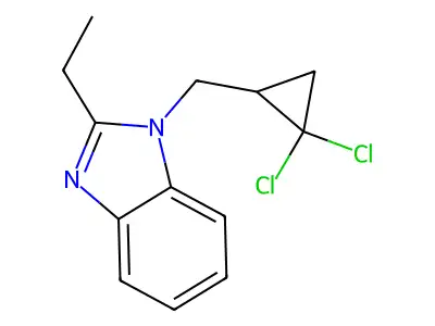 1-[(2,2-Dichlorocyclopropyl)methyl]-2-ethylbenzimidazole structure
