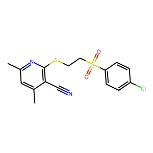 2-[2-(4-Chloro-benzenesulfonyl)-ethylsulfanyl]-4,6-dimethyl-nicotinonitrile structure