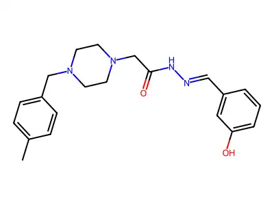 (Z)-N'-(3-hydroxybenzylidene)-2-(4-(4-methylbenzyl)piperazin-1-yl)acetohydrazide structure