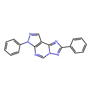 2,7-diphenyl-7H-pyrazolo[4,3-e][1,2,4]triazolo[1,5-c]pyrimidine structure