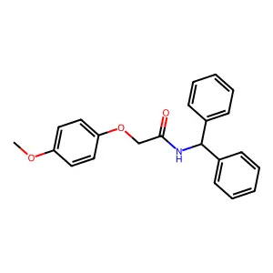 N-benzhydryl-2-(4-methoxyphenoxy)acetamide structure