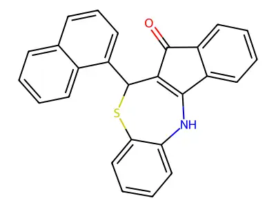 6-(naphthalen-1-yl)-6,12-dihydro-5H-benzo[b]indeno[1,2-e][1,4]thiazepin-5-one structure