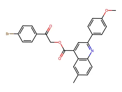 2-(4-Bromophenyl)-2-oxoethyl 2-(4-methoxyphenyl)-6-methyl-4-quinolinecarboxylate structure