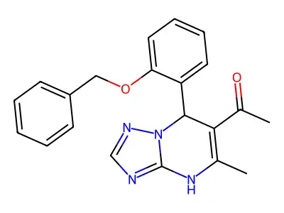 1-{7-[2-(benzyloxy)phenyl]-5-methyl-4,7-dihydro[1,2,4]triazolo[1,5-a]pyrimidin-6-yl}ethanone structure