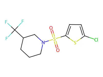 1-[(5-Chlorothiophen-2-yl)sulfonyl]-3-(trifluoromethyl)piperidine structure