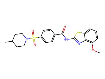 N-(4-methoxybenzo[d]thiazol-2-yl)-4-((4-methylpiperidin-1-yl)sulfonyl)benzamide structure