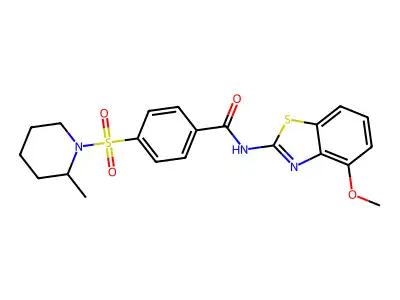 N-(4-methoxybenzo[d]thiazol-2-yl)-4-((2-methylpiperidin-1-yl)sulfonyl)benzamide structure