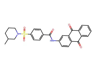 N-(9,10-dioxo-9,10-dihydroanthracen-2-yl)-4-[(3-methylpiperidin-1-yl)sulfonyl]benzamide structure