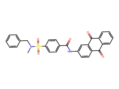 4-[benzyl(methyl)sulfamoyl]-N-(9,10-dioxo-9,10-dihydroanthracen-2-yl)benzamide structure