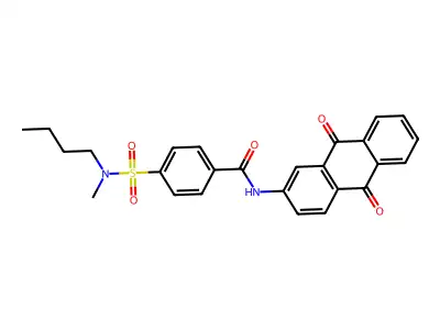 4-[butyl(methyl)sulfamoyl]-N-(9,10-dioxoanthracen-2-yl)benzamide structure