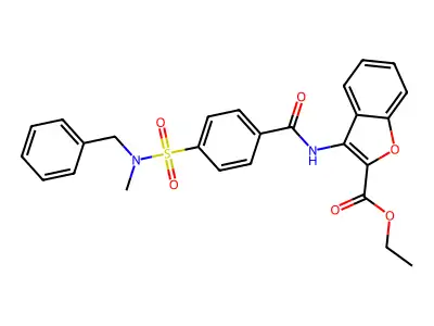ethyl 3-(4-(N-benzyl-N-methylsulfamoyl)benzamido)benzofuran-2-carboxylate structure