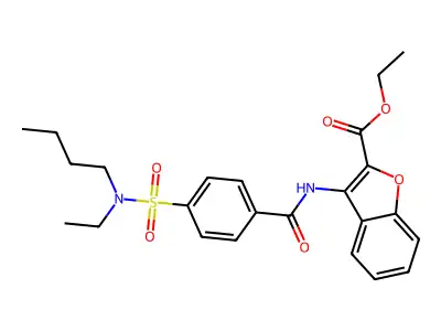 ethyl 3-(4-(N-butyl-N-ethylsulfamoyl)benzamido)benzofuran-2-carboxylate structure