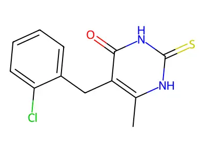 5-(2-Chlorobenzyl)-2-mercapto-6-methylpyrimidin-4-ol structure