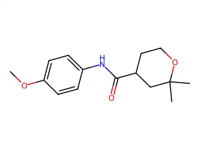 N-(4-methoxyphenyl)-2,2-dimethyloxane-4-carboxamide structure