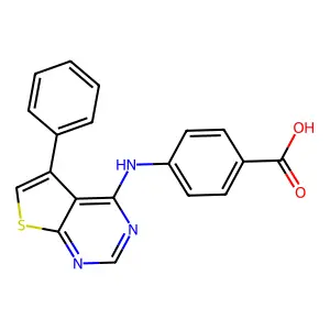 4-[(5-Phenylthieno[2,3-d]pyrimidin-4-yl)amino]benzoic acid structure