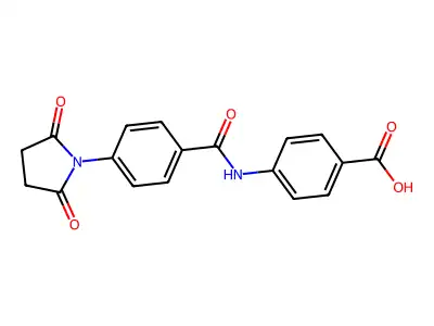 4-({[4-(2,5-Dioxopyrrolidin-1-yl)phenyl]carbonyl}amino)benzoic acid structure