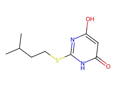 4-hydroxy-2-(3-methylbutylsulfanyl)-1H-pyrimidin-6-one structure