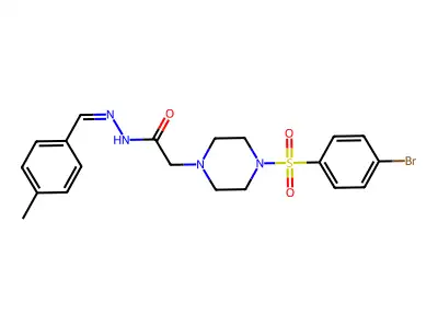2-{4-[(4-bromophenyl)sulfonyl]piperazin-1-yl}-N'-[(E)-(4-methylphenyl)methylidene]acetohydrazide structure