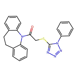 1-(10,11-Dihydro-dibenzo[b,f]azepin-5-yl)-2-(1-phenyl-1H-tetrazol-5-ylsulfanyl)- structure