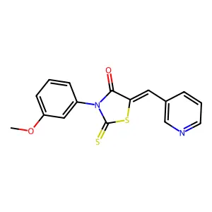 (Z)-3-(3-methoxyphenyl)-5-(pyridin-3-ylmethylene)-2-thioxothiazolidin-4-one structure