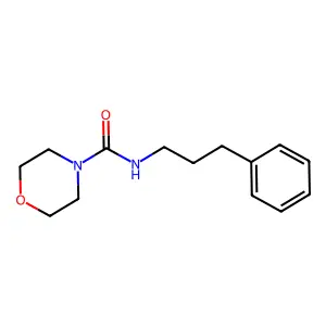 N-(3-phenylpropyl)morpholine-4-carboxamide structure