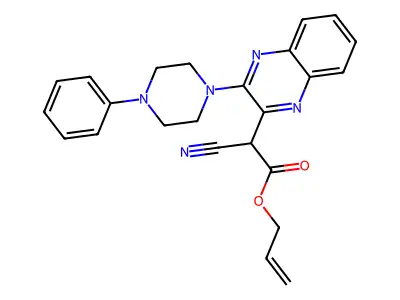 Allyl 2-cyano-2-(3-(4-phenylpiperazin-1-yl)quinoxalin-2-yl)acetate structure