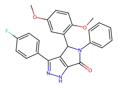 4-(2,5-dimethoxyphenyl)-3-(4-fluorophenyl)-5-phenyl-4,5-dihydropyrrolo[3,4-c]pyrazol-6(1H)-one structure