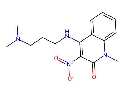 4-[3-(Dimethylamino)propylamino]-1-methyl-3-nitroquinolin-2-one structure