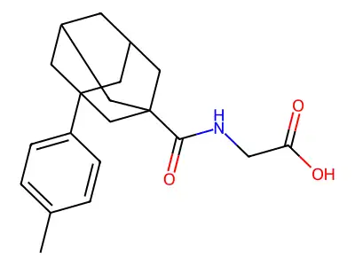N-{[3-(4-methylphenyl)-1-adamantyl]carbonyl}glycine structure