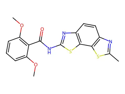 2,6-dimethoxy-N-(7-methyl-[1,3]thiazolo[4,5-g][1,3]benzothiazol-2-yl)benzamide structure