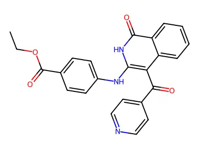 Ethyl 4-((4-isonicotinoyl-1-oxo-1,2-dihydroisoquinolin-3-yl)amino)benzoate structure