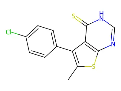 5-(4-Chlorophenyl)-6-methylthieno[2,3-D]pyrimidine-4(3H)-thione structure
