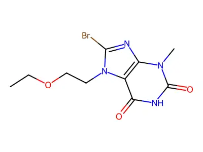 8-bromo-7-(2-ethoxyethyl)-3-methyl-1H-purine-2,6(3H,7H)-dione structure