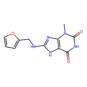 8-(furan-2-ylmethylamino)-3-methyl-7H-purine-2,6-dione structure