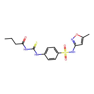4-{[(butyrylamino)carbothioyl]amino}-N-(5-methyl-3-isoxazolyl)benzenesulfonamide structure